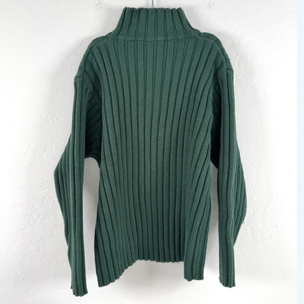 Gap‎ Kids Boys Medium Green Ribbed Quarter Zip Sweater Mock Neck Holiday Festive